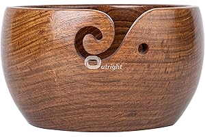 OUTRIGHT INTAJ Large Wooden Yarn Bowl Cute Rosewood Yarn Holder for Knitting and Crocheting, Crochet Gift for Knitting Lovers, Wooden Yarn Spinner for Crochet -Christmas Gift Ideas for Mother's Day, Her, Wife