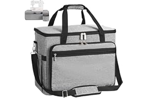 FINESUN 2 in 1 Sewing Machine Bag and pad,Foldable Deluxe Sewing Machine Carrying Case for Brother, Singer, Bernina and Most Machines (grey1, Pad)