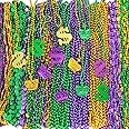 Garma 120 Pcs Metallic Bead Necklaces, Purple Gold Green Mardi Gras Decorations Beads Necklaces for Masquerade Costume Party, Gaysby Themed Party, Costume and Masquerade Parties