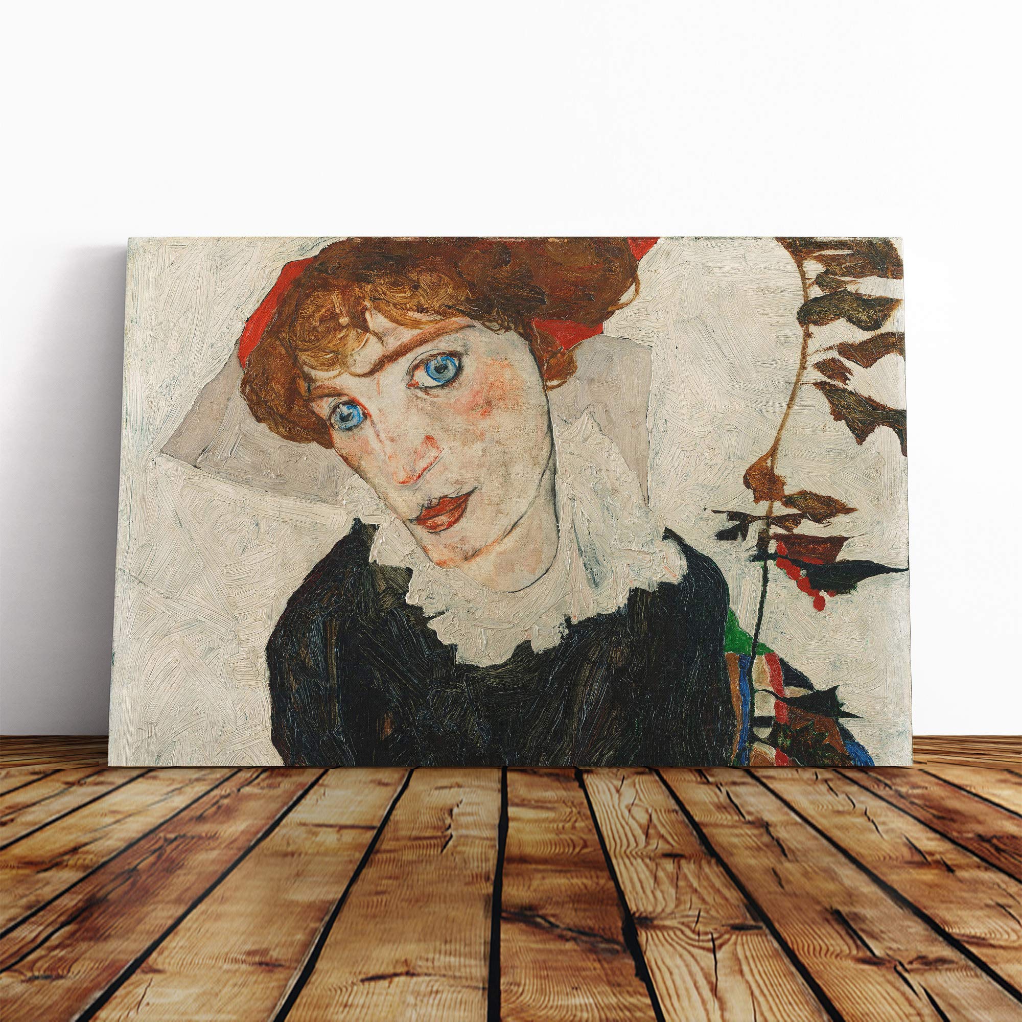 Egon Schiele Wally Neuzil Canvas Print | Gallery Wrapped 30mm Frame Wall Art | 20x14 inches | Ready to Hang | Modern Picture | Living Room Bedroom Lounge Office