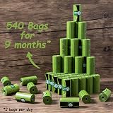 GREENER WALKER Poo Bags 540 Extra Thick Biodegradable 33x23 cm Green view 5