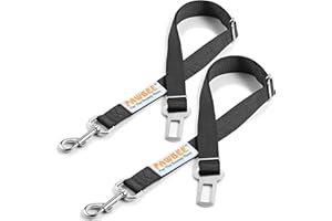 PAWBEE Car Dog Seat Belt - 2 Pack Safety Pet Seatbelt - Adjustable Car Seatbelt For Dogs - Dog Seat Belt For Vehicles - Safet