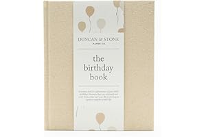 DUNCAN & STONE PAPER CO. Birthday Memory Book- Elegant Birthday Journal - Baby Journal to Record Milestones, Photos, Letters & More - Baby Memory Gift for Parents(80 Pages)