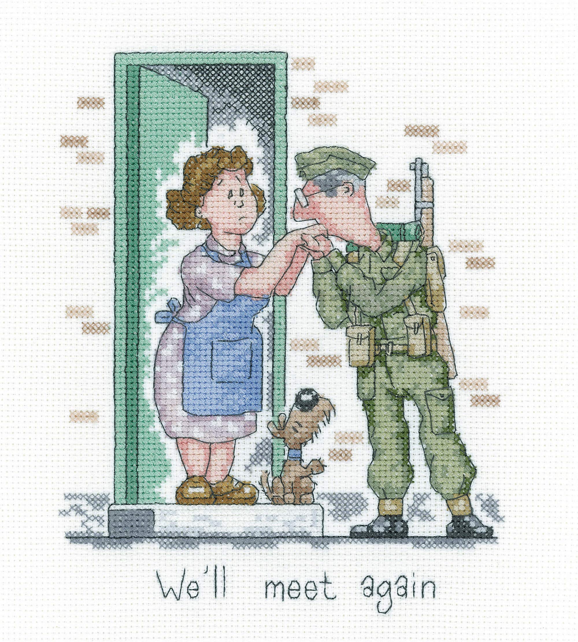 Heritage Crafts Cross Stitch Kit - We'll Meet Again (Aida)