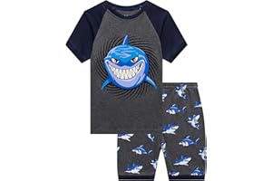 Family Feeling Little Big Boys Summer Pajamas Sets Short 100% Cotton Pjs