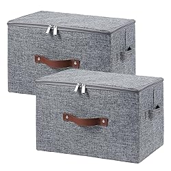 VinneGenzz 2 Pack Storage Bins with Zipper Lid