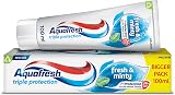 Aquafresh Fresh & Minty Fluoride Toothpaste 100ml Triple Protection view 1