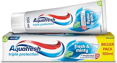 Aquafresh Fresh & Minty Fluoride Toothpaste 100ml Triple Protection
