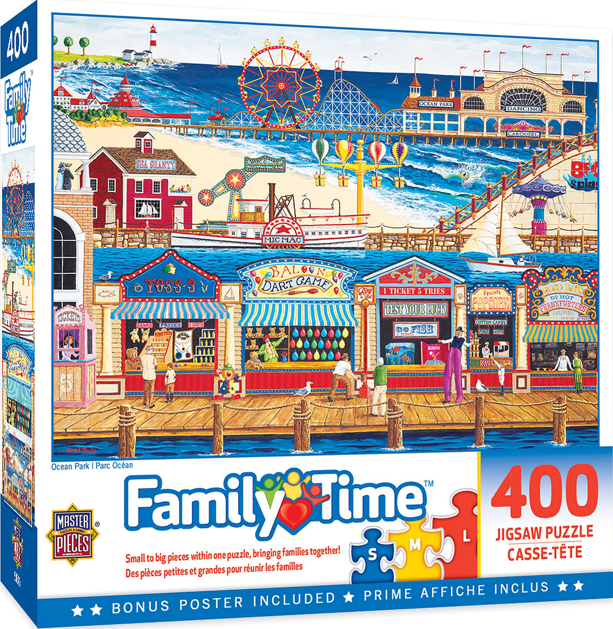 Photo 1 of MasterPieces 400 Piece Jigsaw Puzzle For Adults, Family, Or Youth - Ocean Park - 18"x24"