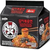 Paldo Fun &amp; Yum Mr. Kimchi Ramen Stir Fried Instant Noodles, Stir-fried Kimchi Flavored, Soupless Original Korean Ramyun, Spicy Ramen Challenge, 미스터 김치 김치볶음면 134g (4.72 oz) x 8 Pack