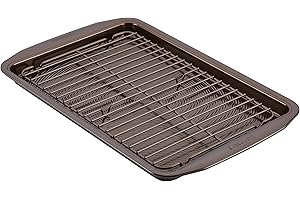 Circulon Nonstick Bakeware Set with Nonstick Cookie Sheet / Baking Sheet and Cooling Rack - 2 Piece, Chocolate Brown