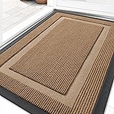 OLANLY Front Door Mat Indoor Outdoor Entrance, Waterproof All-Season, All-Weather Doormat, Sturdy Natural Rubber, Fade Resistant, Low Profile, Easy Clean Patio Porch Entryway Mat, 29.5x17, Light Brown