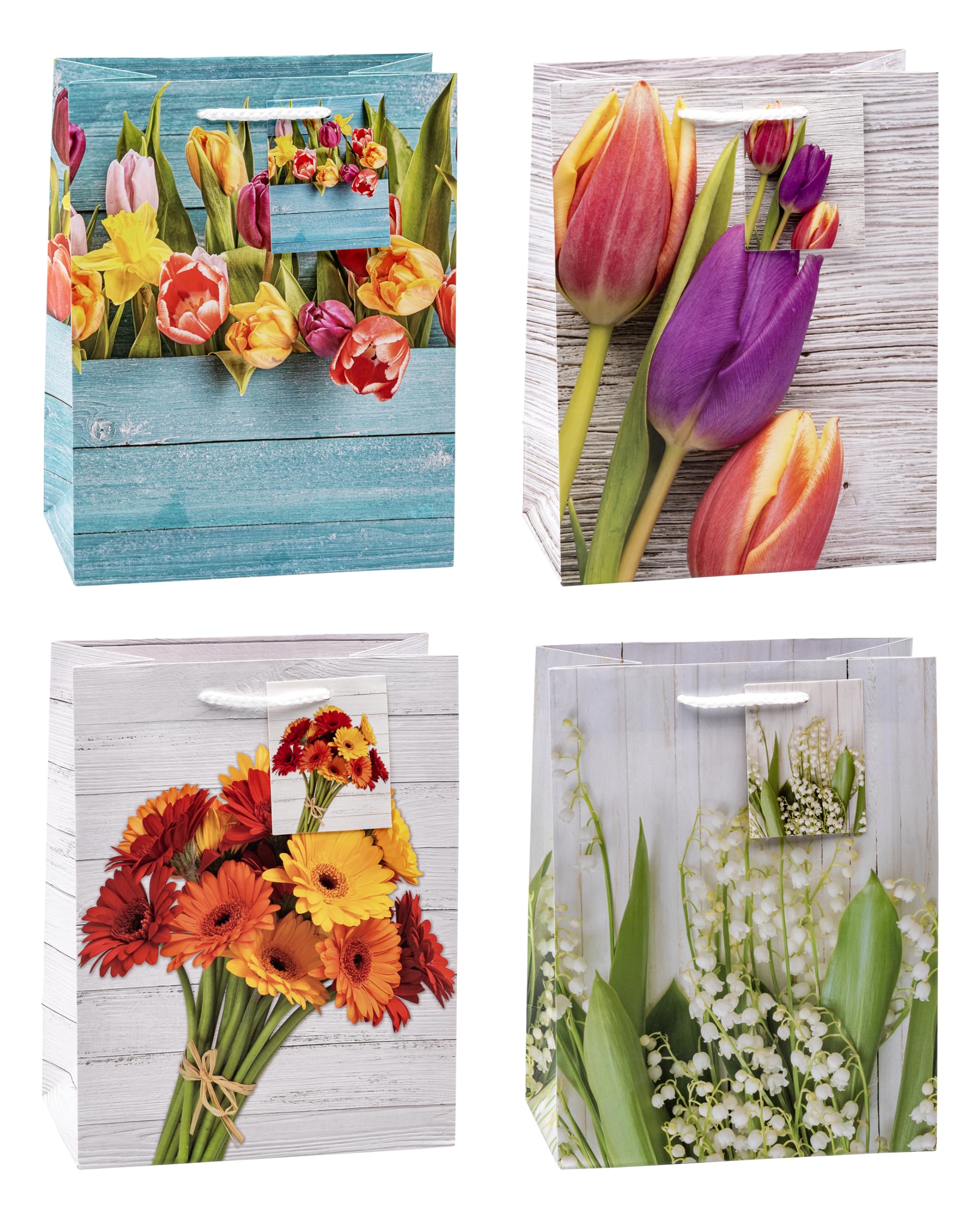 TSI 82016 Spring Gift Bags Size Medium (HxWxD) 23 x 18 x 10 cm Pack of 12