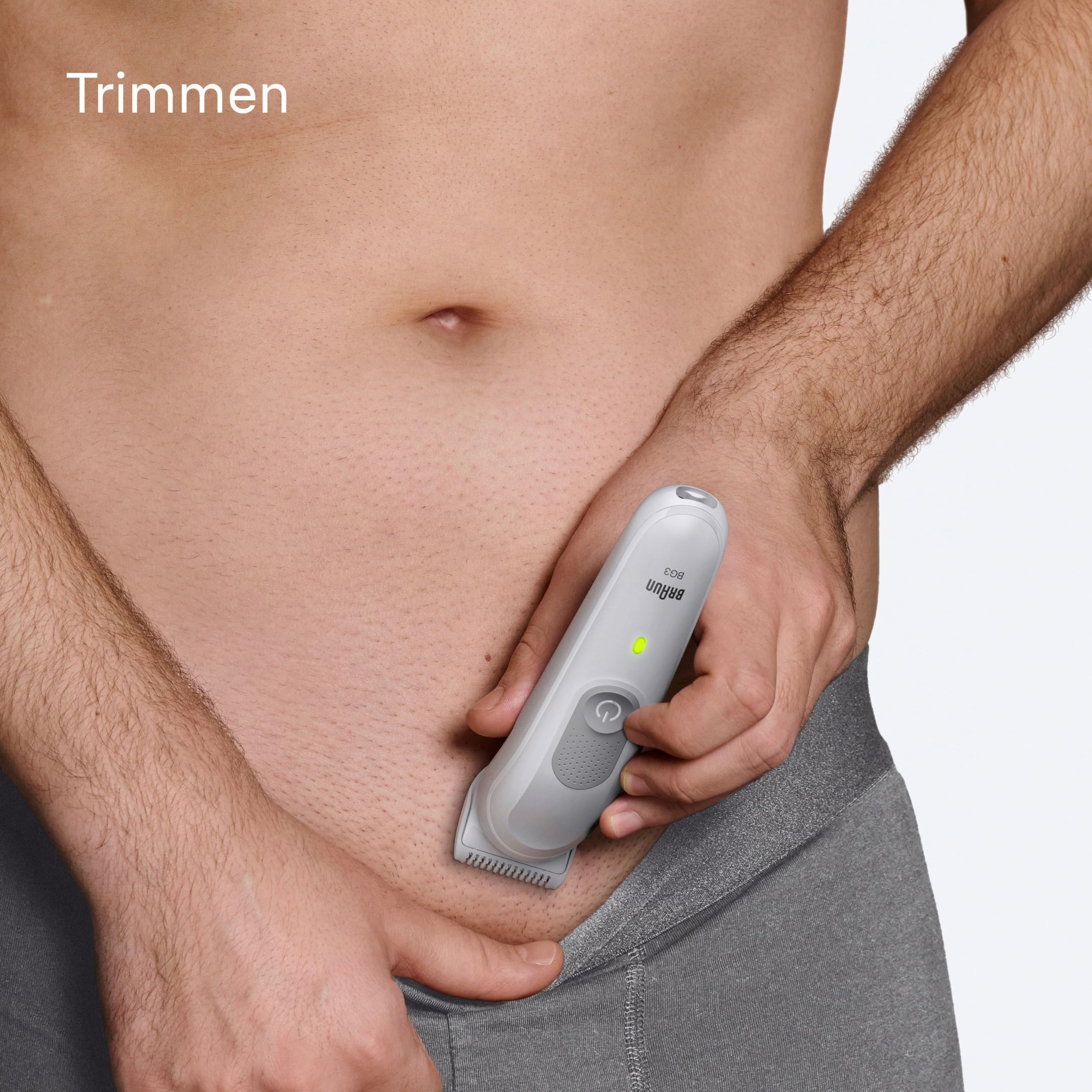 Braun Bodygroomer Series 3, Elektrischer Körperrasierer Herren mit 3 Zubehörteile, Kabelloser Trimmer für Intimbereich und Körper, 80 Min Akku, Wasserdichter Körperhaartrimmer, BG3530, Grau 5