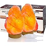 IndusClassic LN-01 Pack of 2 Natural Himalayan Pink Crystal Rock Salt Lamp 6~8 Inch Tall with Dimmer Control Switch, Quality 