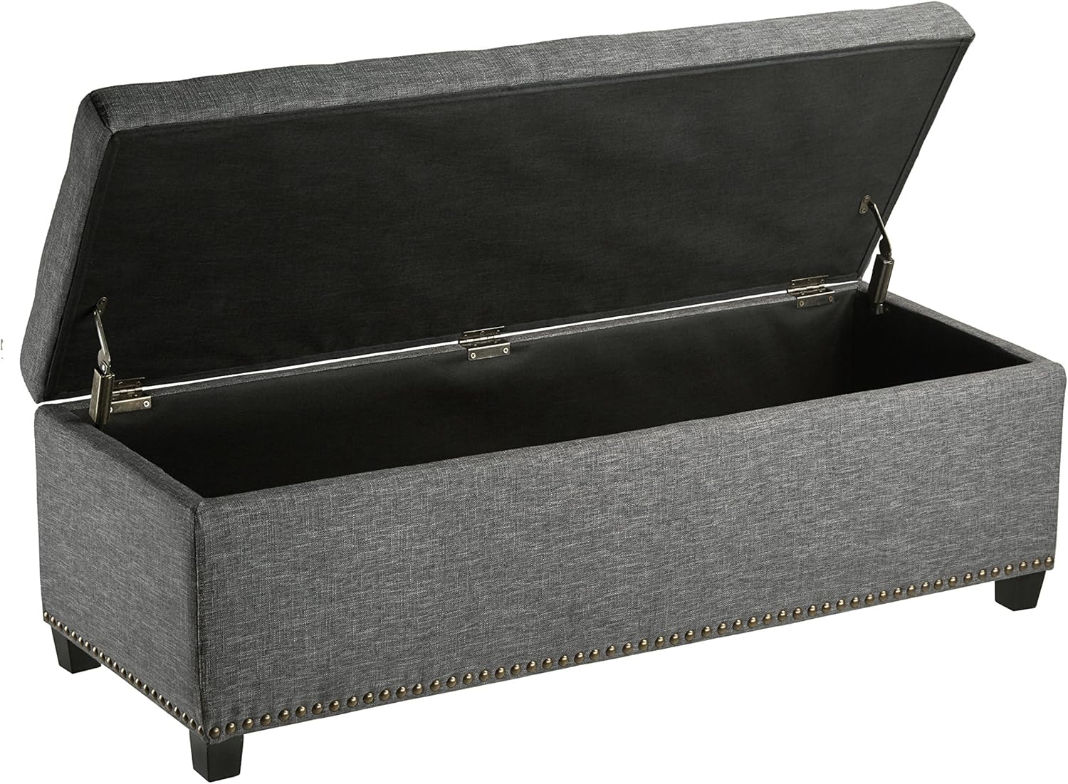 First Hill Thomas Rectangular Storage Ottoman Bench, Large, Brown: Kitchen & Dining