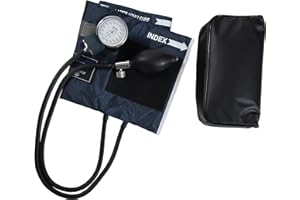 MABIS Aneroid Sphygmomanometer, Adult Cuff Size 13" to 20", Professional Manual Blood Pressure Cuff with Zipper Case, Caliber Series, Large Adult Cuff