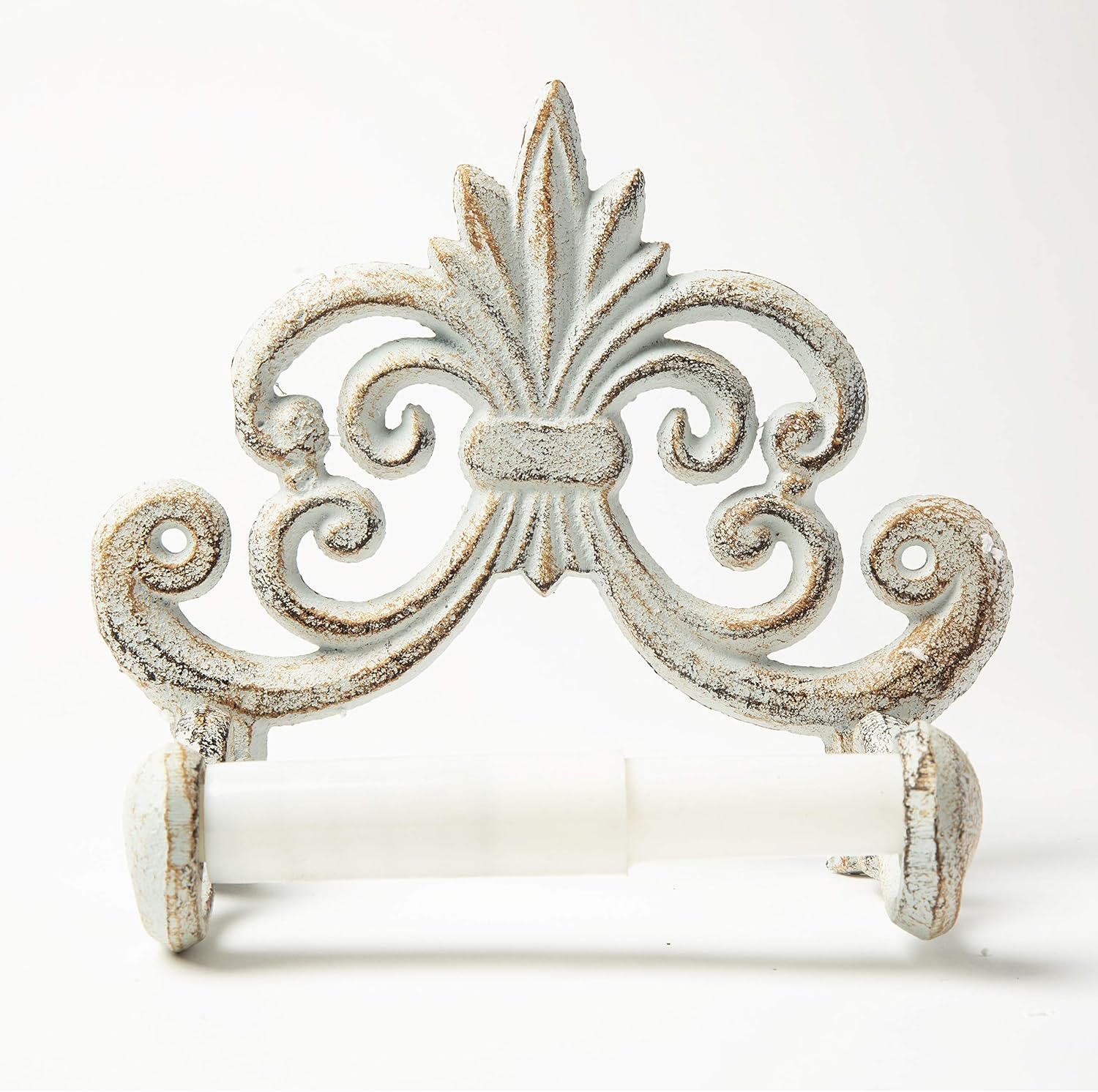 Fleur De Lis Cast Iron Toilet Paper Roll holder, Cast Iron Wall Mounted Toilet Tissue Holder, European Vintage Design - Image 5