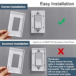 BESTTEN 5-Gang Screwless Wall Plate, Decorator