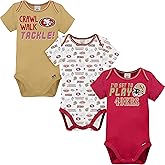 Gerber NFL unisex-baby Nfl Team 3 Pack Short Sleeve Onesie Bodysuit