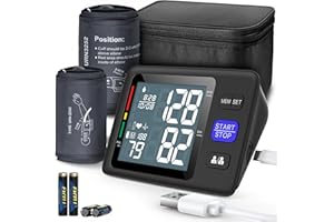AQESO Blood Pressure Machine Upper Arm, 2 Size Cuffs M/L and XL, Medium/Large 9"-17" and Extra Large XL 13"-21", Accurate Automatic Digital BP Monitor, Large Backlit LCD, 2-User 1000 Memories, U85H