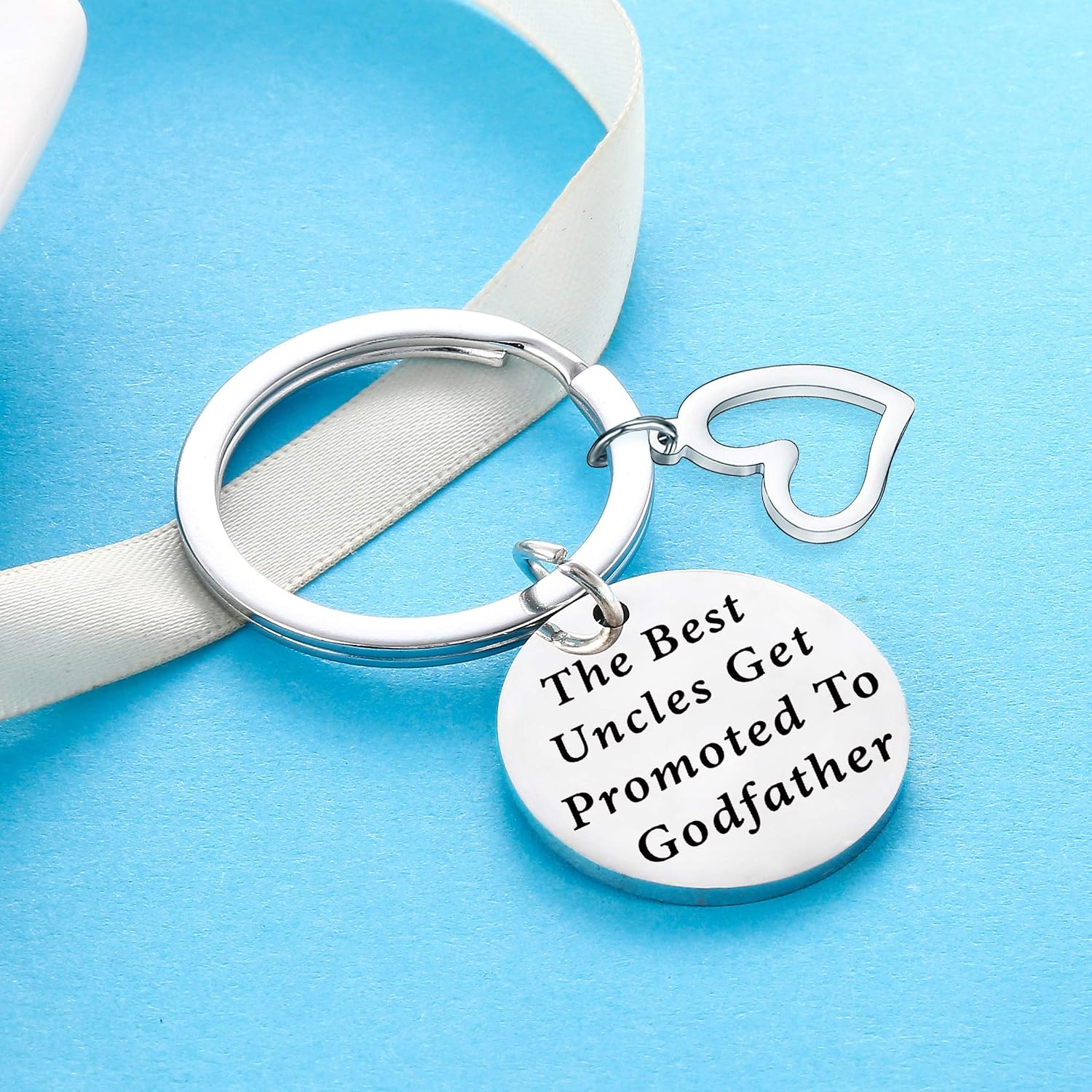 Baptism Gift for Godparents Keyring Godmother Gift Godmother Keychain Jewellery Godmother Birthday Christen Gift for Godmother Gift from Godchild (The Best Uncles) - Image 5