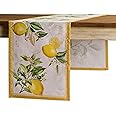 Maison d' Hermine Tablerunners 100% Cotton Table Runner Decorative Table Cover for Home, Kitchen, Dining, Cocktail Party & Camping, Limoncello (Single Layer) - Spring/Summer (14.50"x72")