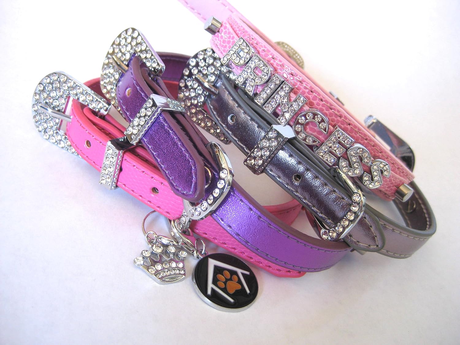 pink princess dog collar
