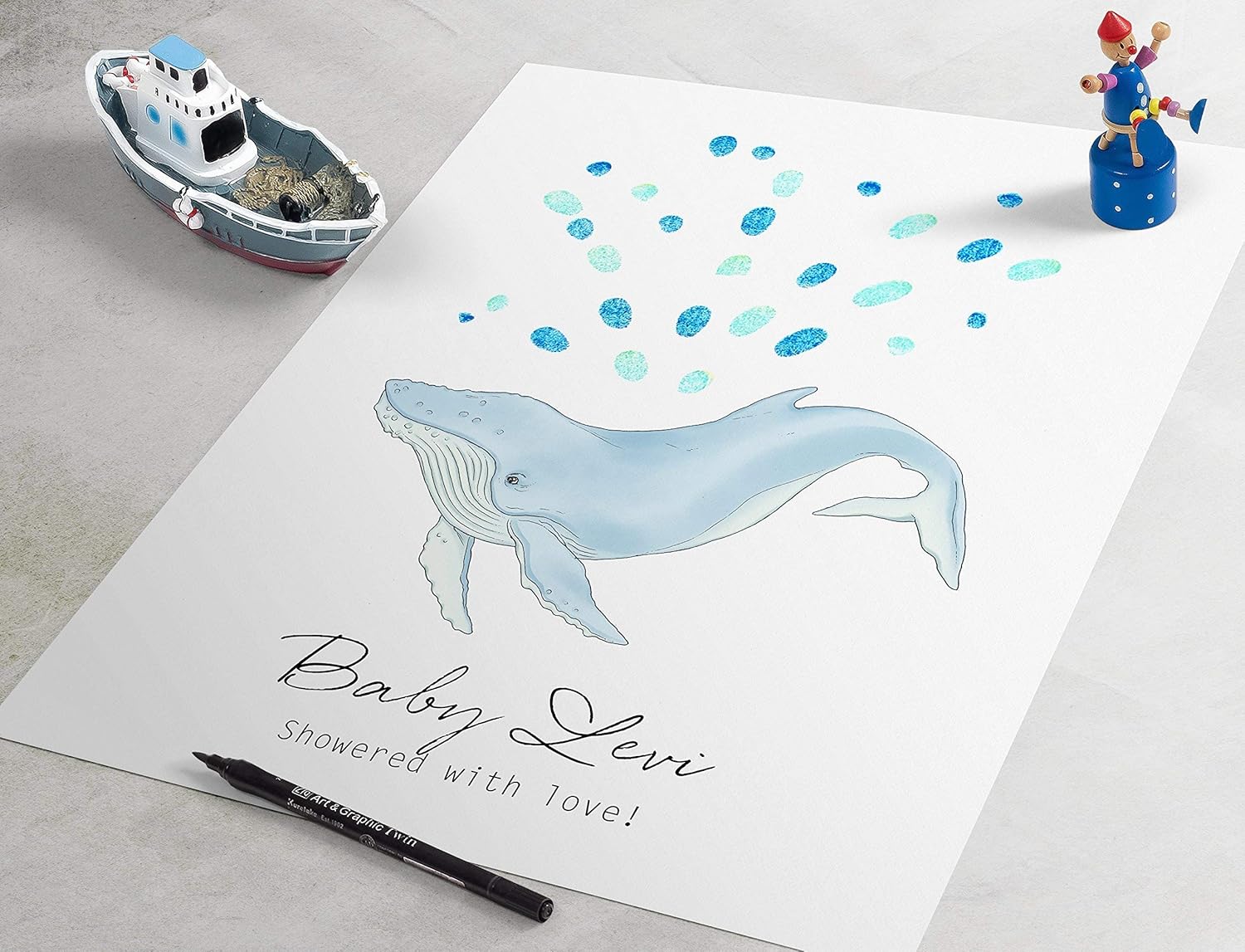 baby shower fingerprint guest book