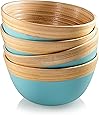 Francois et Mimi Pure Bamboo Small Bowl Set with Natural Rim, 4" Diameter, Set of 4
