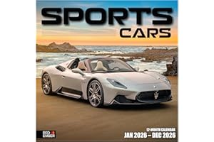 RED EMBER Sports Cars 2026 Wall Calendar 12 Month | 12" x 24" Open | Thick & Sturdy Paper | Holiday Gift | Luxury Exotic Car Calendar 2026