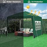Yaheetech Pop-Up 3x3 Gazebo with 4 Removable Side Panels Dark Green view 9