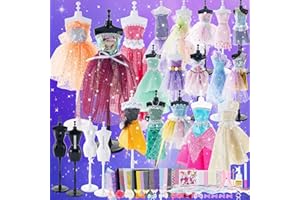 AOWJOY 800+ PCS Fashion Designer Kits for Girls - Sewing Kit with 4 Mannequins - DIY Arts and Crafts Kit Doll Clothes Making Set - Designer Dress Girls Toys for Age 6 7 8 9 10 11 12+ Year Old Gifts