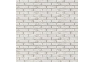 Timeet Beige White Brick Peel and Stick Wallpaper 17.7"×118.11" Faux Brick Wallpaper Self Adhesive Removable Wall Ppaper for Living Room Bedroom Decoration Vinyl Film Roll