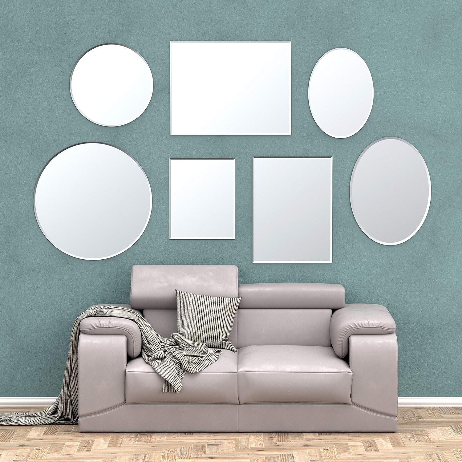 Gatco Beveled Easy Mount Mirror, 31.5" H x 23.5" W, Silver: Home Improvement