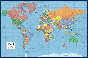 wall size world map poster Amazon Com 24x36 World Classic Elite Wall Map Mural Poster wall size world map poster