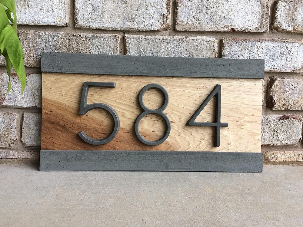 Modern House Numbers, House Numbers Sign, Modern,Wood and
