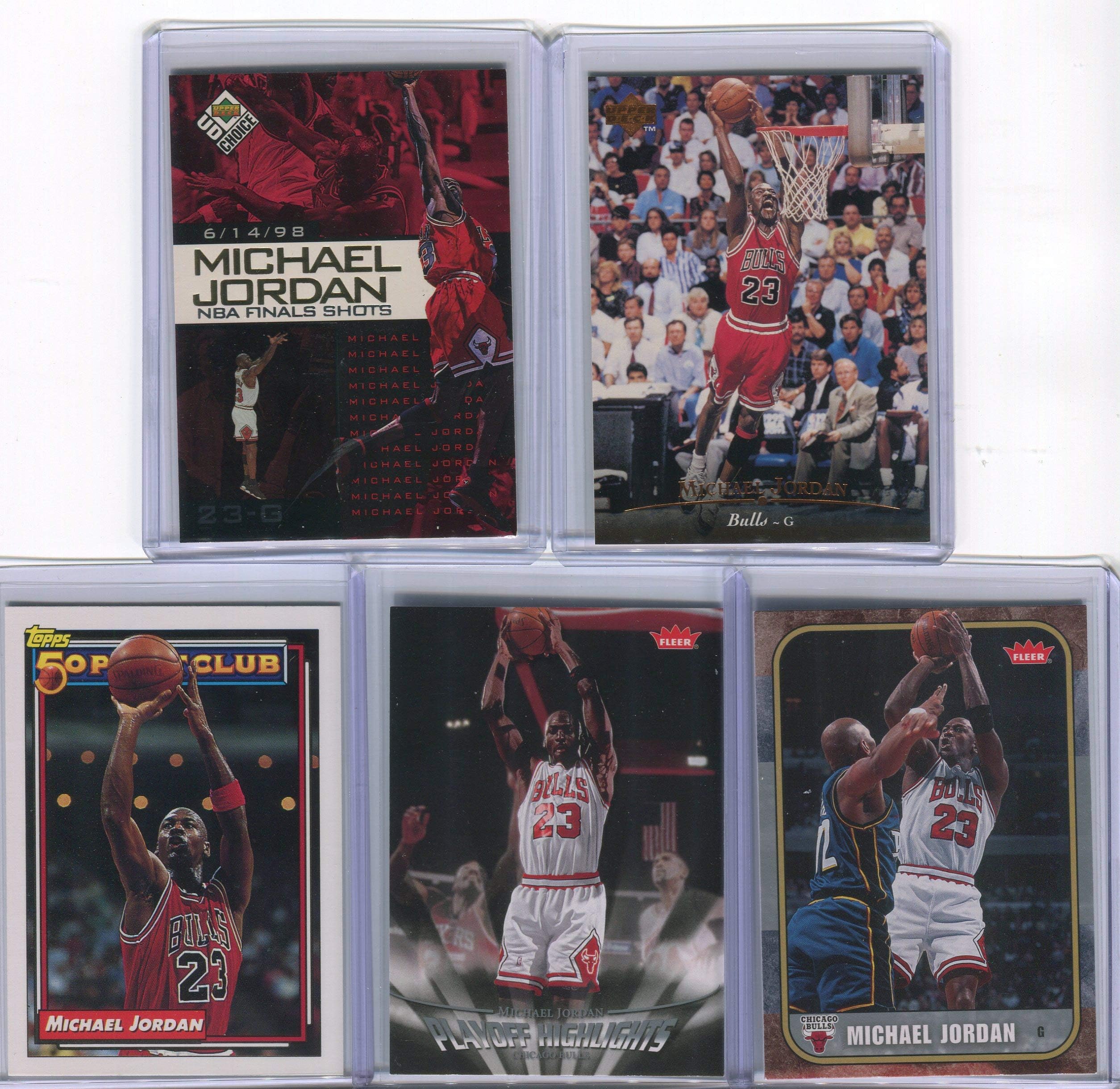 Michael Jordan Chicago Bulls Assorted Basketball Cards 5 Card Lot