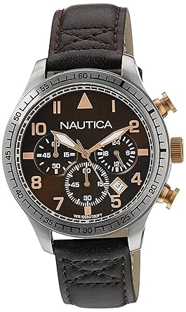 Chronograph Brown Dial Mens Watch - NTA17655G