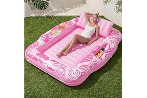 SLOOSH Inflatable Tanning Pool Lounger Float, 70" x 53" Pool Floats Adult with Cooler, 6 in 1 Suntan Tub Raft Floatie,Sunbath