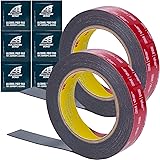 Bullshark Bond 2 Pack, Black 3M Heavy Duty 1 Inch Double Sided Tape Mounting Tape Waterproof Foam Tape VHB 5952, 15 Feet Leng