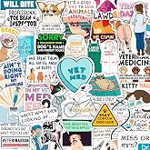 100Pcs Veterinary Stickers for Water Bottle - Funny Vet Stickers and Decals - Funny Veterinary Gifts, Party Supplies &amp; Decorations - Vet Tech Gifts for Women &amp; Men