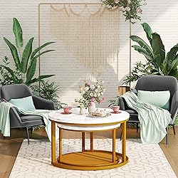 AWQM Coffee Table for Living Room, Modern Nesting