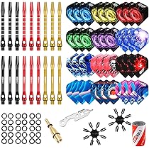 MageRabbit Kit Complet Accessoires Fléchettes – 36 Ailettes, 45 Tiges, Aiguiseur, Outil Extraction, 50 Anneaux + 16 Protections De Vol