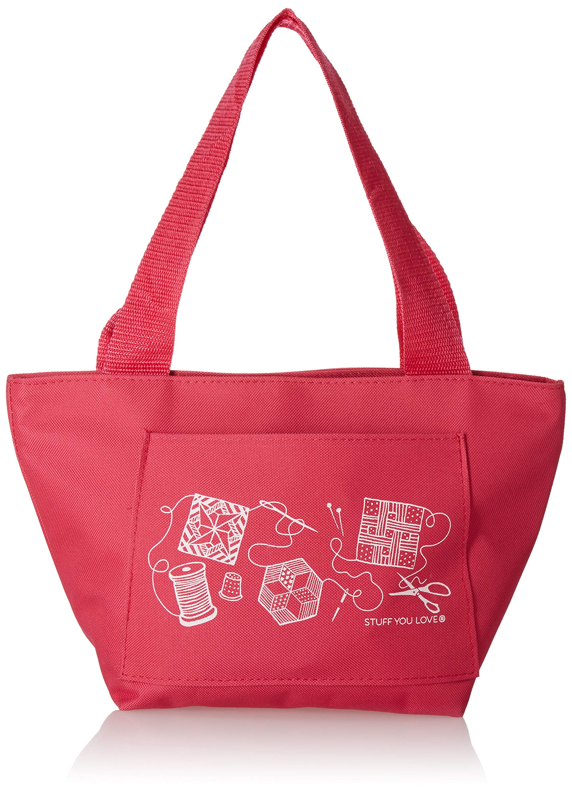 K1C2 Quilt Happy Petite Project Bag, Polyester, Hot Pink, 31.75 x 19.68 x 0.08 cm