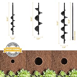Auger Drill Bit for Planting 3 Pack - with