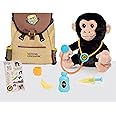 National Geographic Veterinarian Kit for Kids, Interactive Chimp Stuffed Animal Toy with Sounds and Backpack, QR Code to Chim