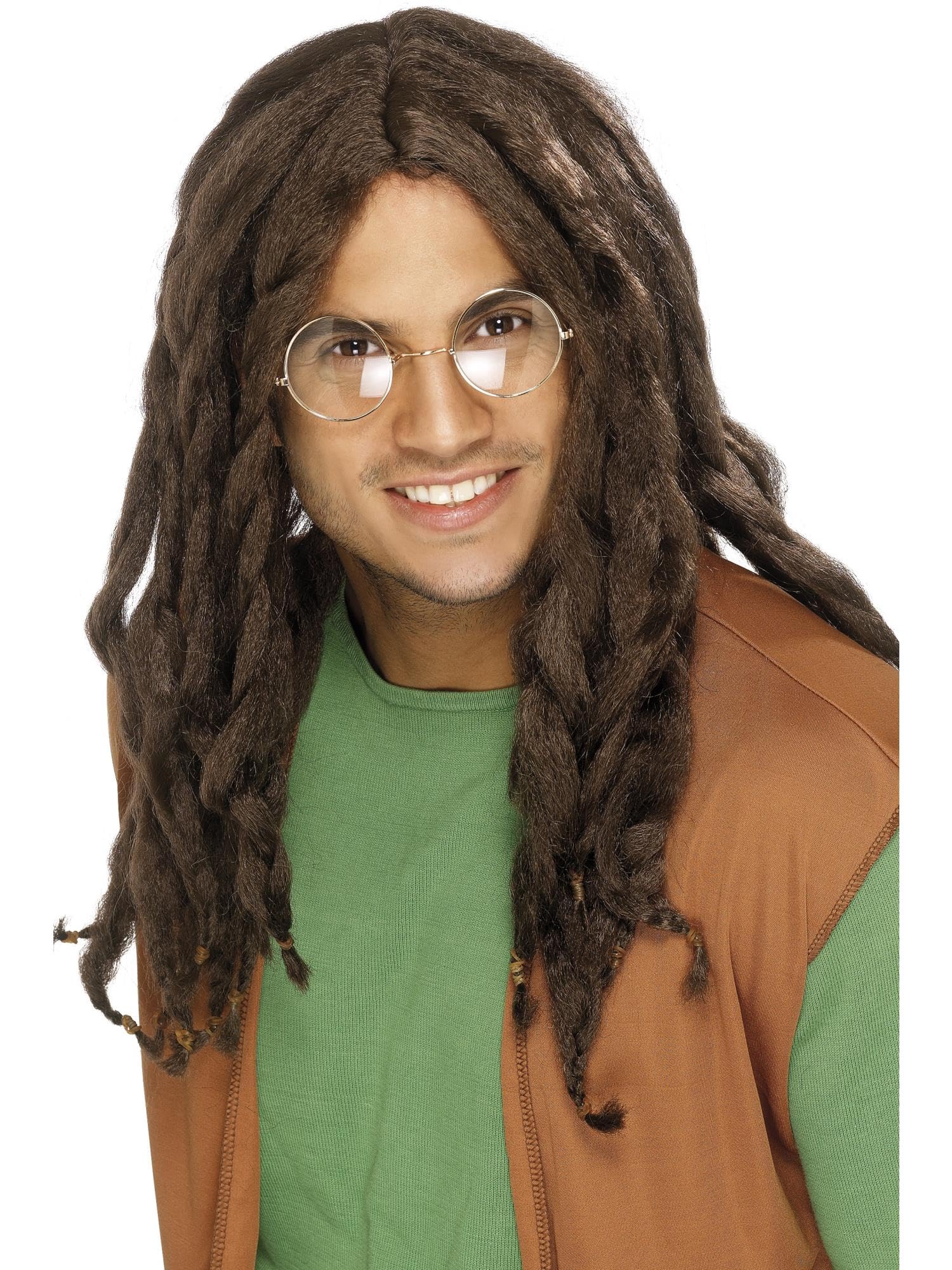 Smiffys Dreadlock Wig, Brown , Hawaiian Luau Fancy Dress, Adult Dress Up Wigs