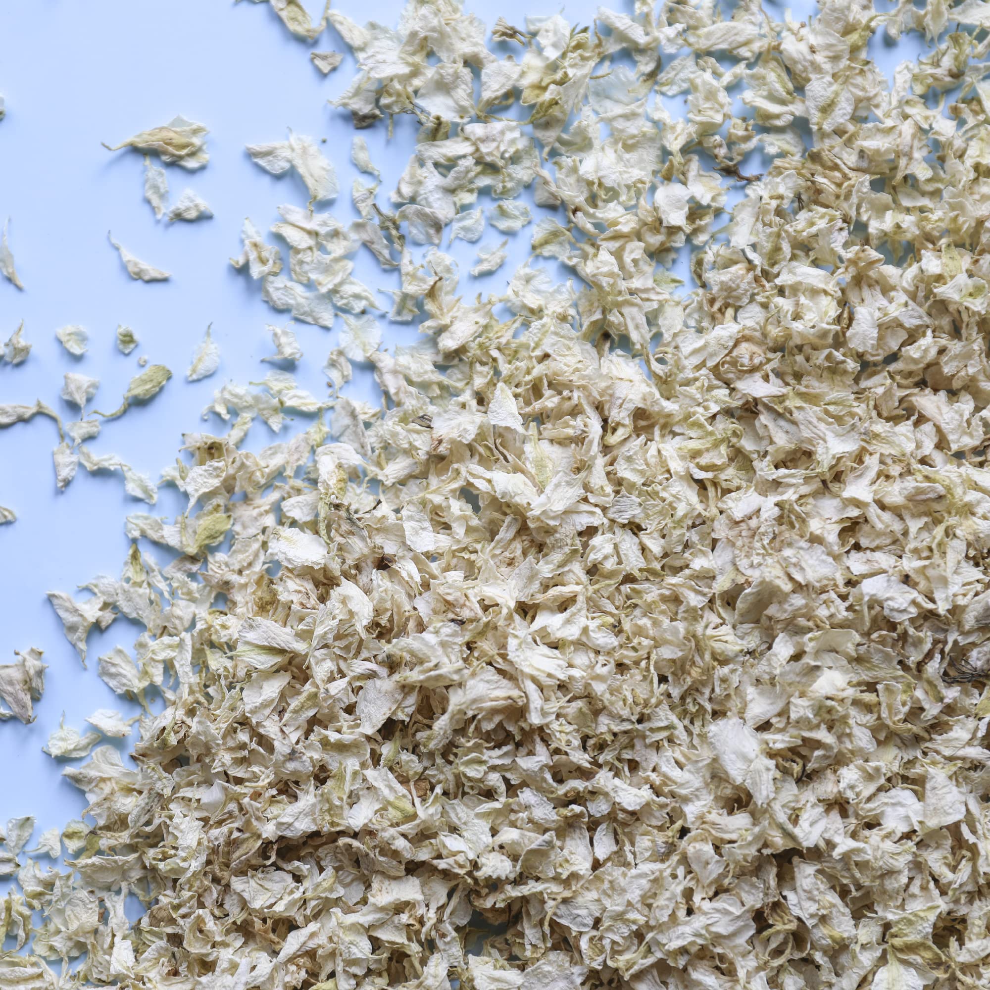 NATURAL DRIED DELPHINIUM FLOWER PETAL WEDDING CONFETTI - BIODEGRADABLE | 1 LITRE / 5 LITRES (IVORY/CREAM, 1 Litre)