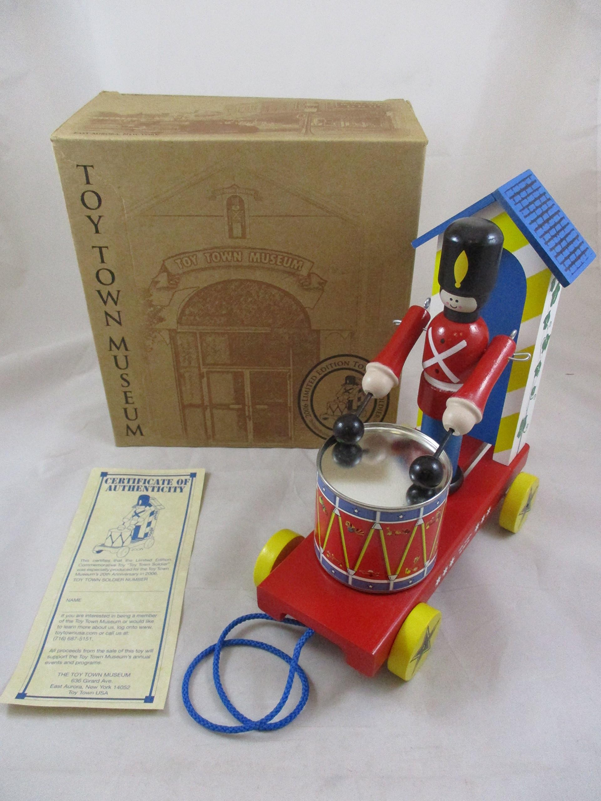 Toy Town Museum Limited Edition Pull Toy Soldier Playing Drum 20th Anniversary 2006